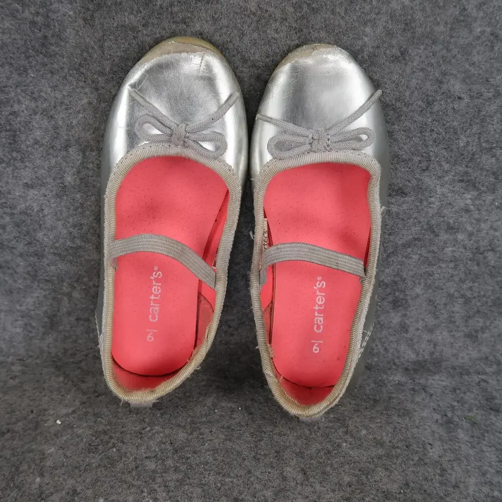 Carters Shoes Kids Toddler 9 Ballet Flats Mary Jane Elastic Strap Metallic Girls